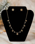 Golden Snowflake Charm Necklace Set
