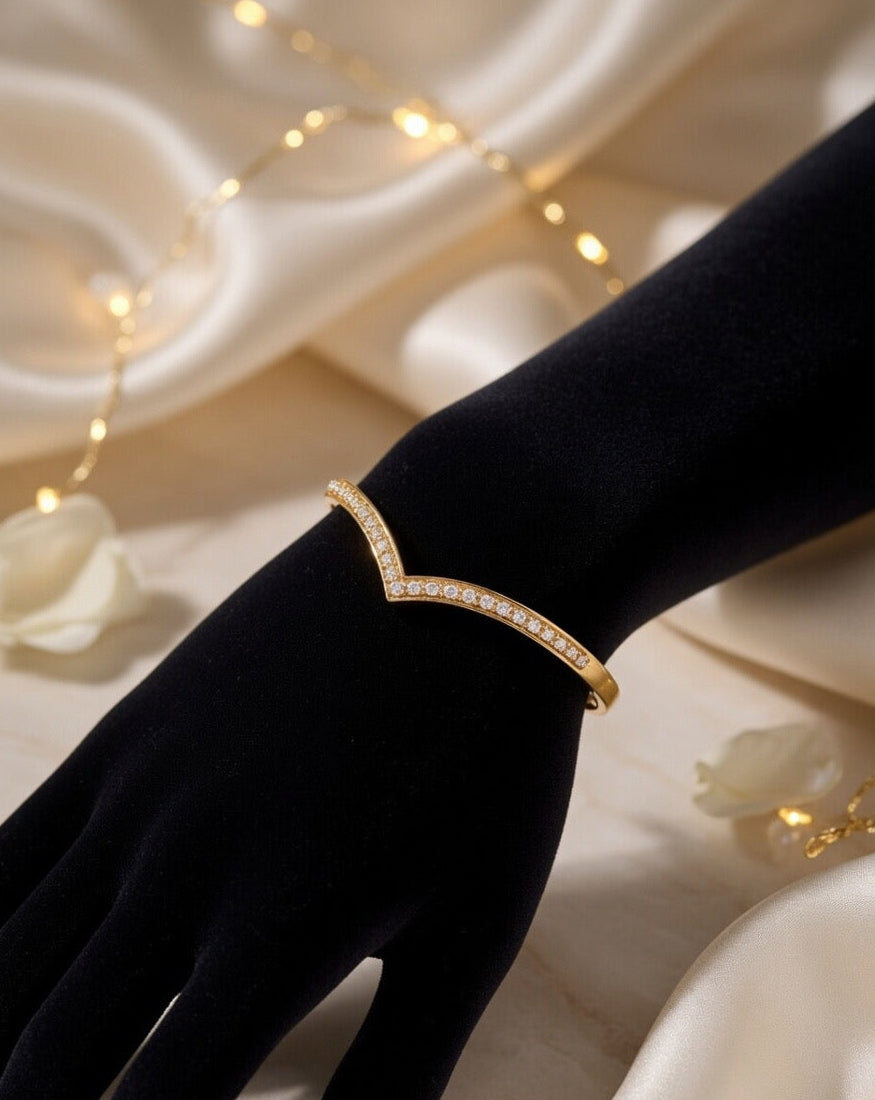 Chevron Studded Adjustable Bracelet