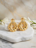 Golden Twist Drop Earrings