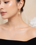 Golden Heart Charm Huggie Earrings