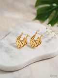 Golden Petal Hoop Earrings