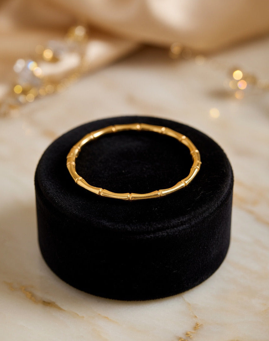 Dainty Gold Bamboo Adjustable Bracelet