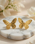 Golden Butterfly Stud Earrings