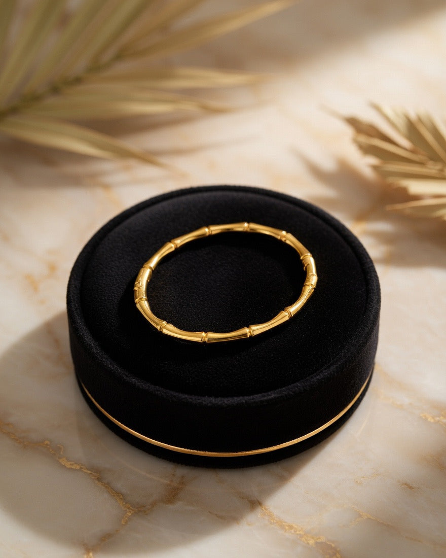 Dainty Gold Bamboo Adjustable Bracelet