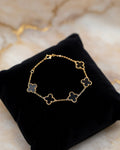 Elegant Black Clover Charm Bracelet