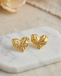 Molten Heart Stud Earrings