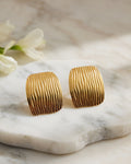 Golden Ripple Stud Earrings