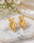 Double Heart Statement Earrings