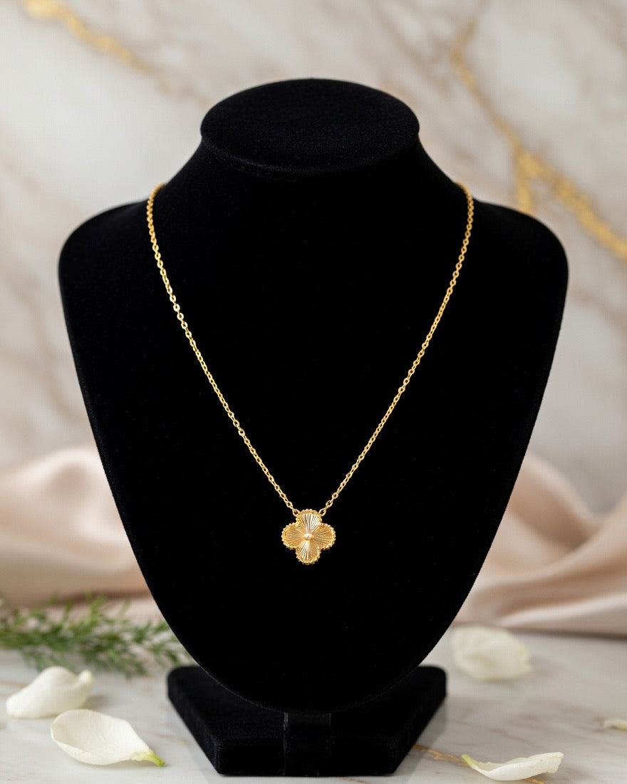 Elegant Gold Plated Flower Pendant Necklace