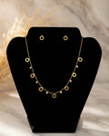 Elegant Gold Plated Circle Charm Necklace Set
