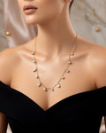 Luxurious Dangle White Stone Charm Necklace